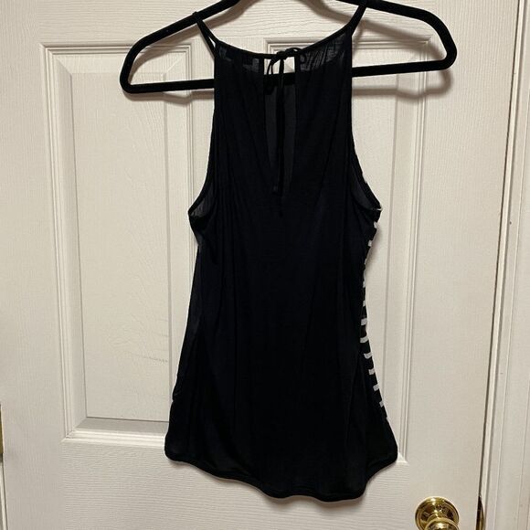 Express Womens Pullover Cami Top Black Color block Stripes Sz S NWT - Picture 7 of 7